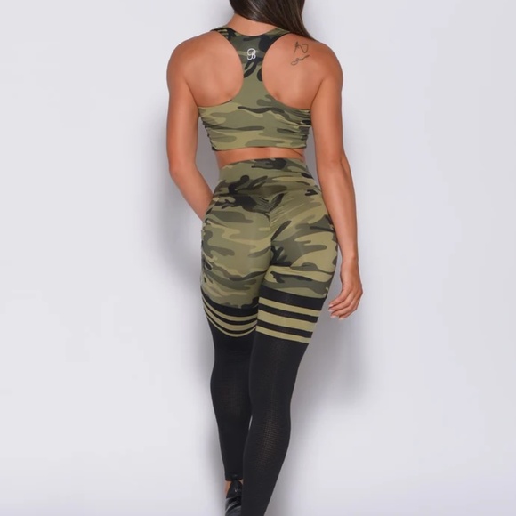 Bombshell Sportswear Scrunch Thigh Highs & Tank Bra Green Camo - XS / XXS [EUC] - Picture 6 of 6
